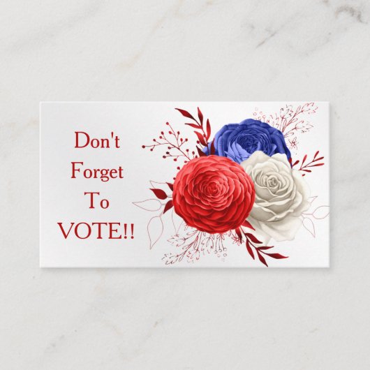 Patriotic Bloom Trio Vote Reminder 名刺 (正面)