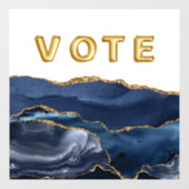 Patriotic Blue Gold Agate Vote ウィンドウサイン (シート)