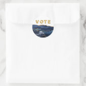 Patriotic Blue Gold Agate Vote ラウンドシール (バッグ)