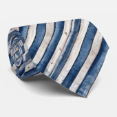 Patriotic Blue Stripe Wood ネクタイ (ロール)