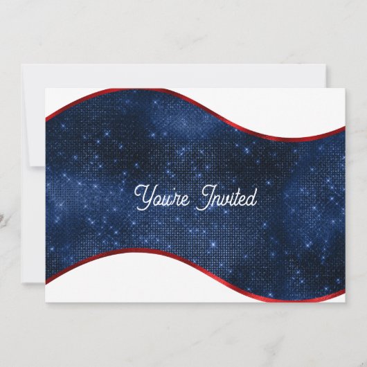 Patriotic Blue Wave Birthday 招待状 (正面)