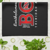 Patriotic BOSS Trinidad Flag and NAME on BLACK キッチンタオル (折り畳み)