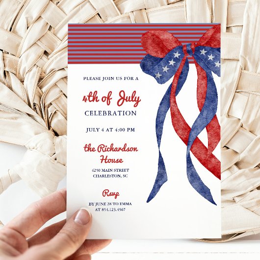 Patriotic Bow | 4th of July Party 招待状