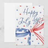 Patriotic Bow Happy July 4th! USA Independence シーズンカード (正面/裏面)