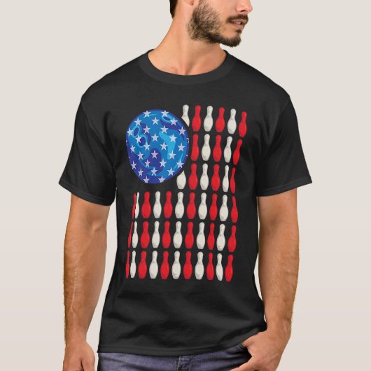 Patriotic Bowling Bowlers Players  Enthusiast Fan  Tシャツ (正面)