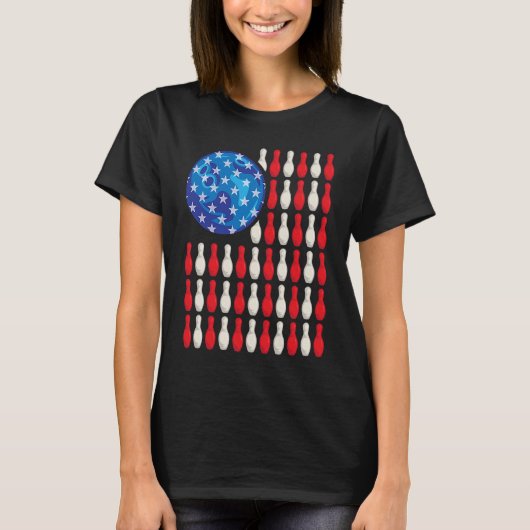 Patriotic Bowling Bowlers Players  Enthusiast Fan  Tシャツ (正面)