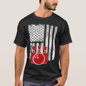 Patriotic Bowling Player Bowler Tシャツ (正面)