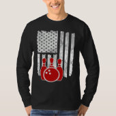 Patriotic Bowling Player Bowler Tシャツ (正面)