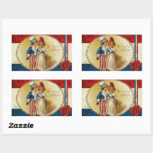 Patriotic_BoyとGirl_Sticker 長方形シール (シート)