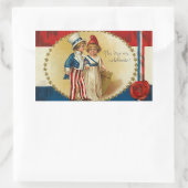 Patriotic_BoyとGirl_Sticker 長方形シール (バッグ)