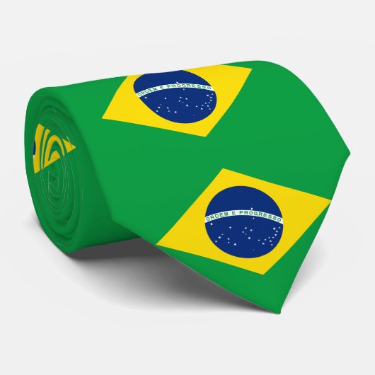 Patriotic Brazil Flag ネクタイ (ロール)