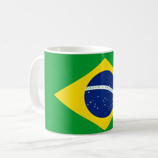 Patriotic Brazil Flag mug -  コーヒーマグカップ (正面左)