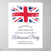 Patriotic British Flag Retirement Party Welcome ポスター (正面)