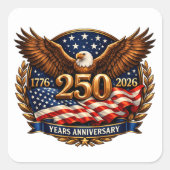 Patriotic Bronze 250th Anniversary Emblem スクエアシール (正面)