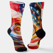 Patriotic Brushstroke Fusion Socks ソックス