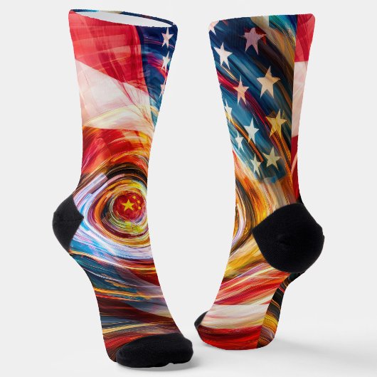 Patriotic Brushstroke Fusion Socks ソックス