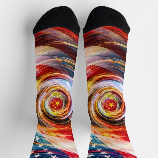 Patriotic Brushstroke Fusion Socks ソックス