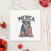 Patriotic Bulldog 'Merica Vintage Vector Shirt Des スタンダードランチョンナプキン (インサイチュ)