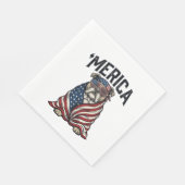 Patriotic Bulldog 'Merica Vintage Vector Shirt Des スタンダードランチョンナプキン (角)