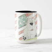 patriotic bulldog mug ツートーンマグカップ (正面右)