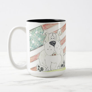 patriotic bulldog mug ツートーンマグカップ