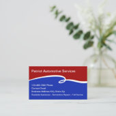 Patriotic Business Cards Automotive Service コーリングカード (スタンド正面)