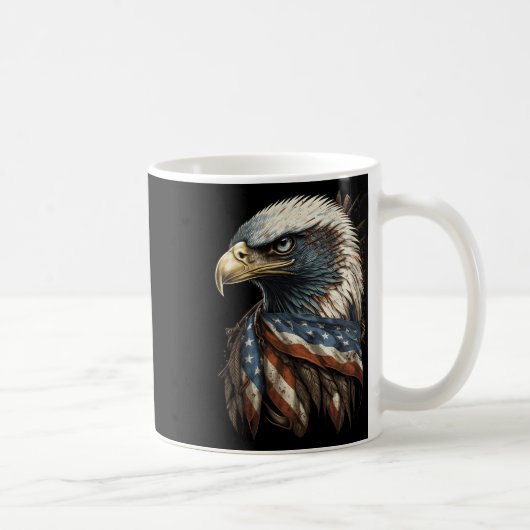 Patriotic Byld Eagle 7月の4thアメリカ合衆国男性 コーヒーマグカップ (右)
