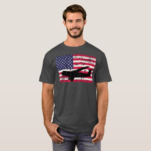 Patriotic C5 Galaxy jet American flag Tシャツ (正面フル)