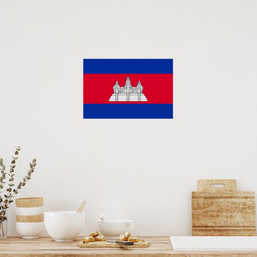 Patriotic Cambodia Flag ポスター (キッチン)