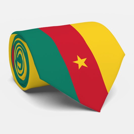 Patriotic Cameroon Flag Neck Tie ネクタイ (ロール)
