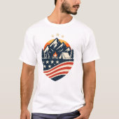 Patriotic Camping Mountain T-Shirt Tシャツ (正面)