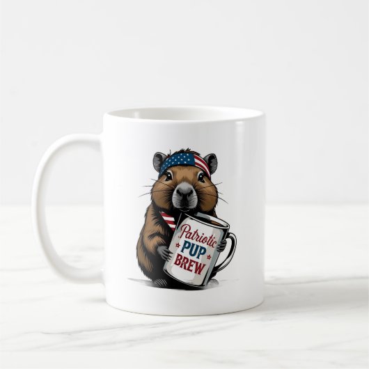 Patriotic Capybara Coffee Mug コーヒーマグカップ (左)