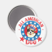 Patriotic Cardigan Welsh Corgi Magnet マグネット (正面/裏面)