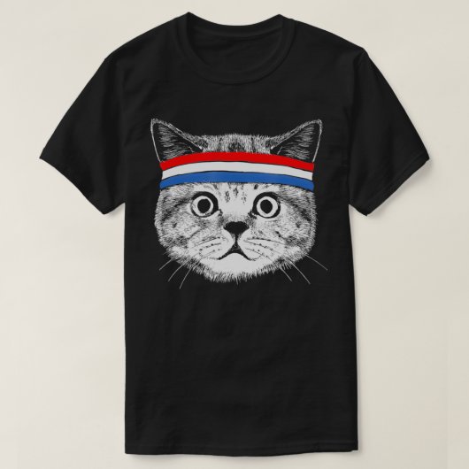 Patriotic Cat July Fourth  USA American Flag 4th o Tシャツ (デザイン正面)