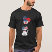 Patriotic Cat Meowica 4Th Of July Kitten Tシャツ (正面)