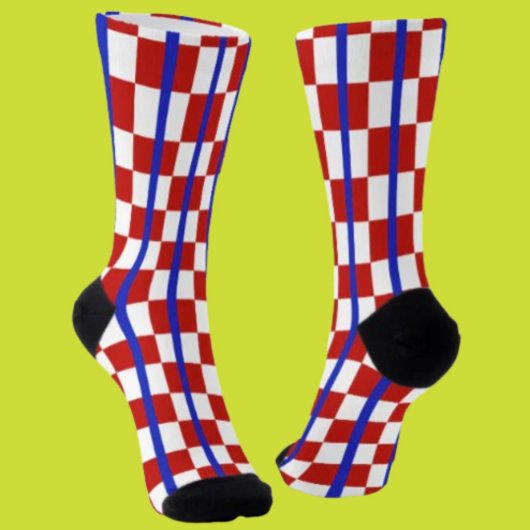 Patriotic Checker Stripe Crew Socks ソックス