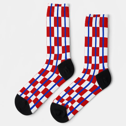 Patriotic Checker Stripe Crew Socks ソックス (左)