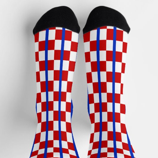 Patriotic Checker Stripe Crew Socks ソックス (上部)