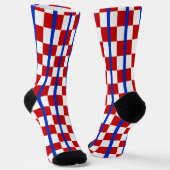 Patriotic Checker Stripe Crew Socks ソックス (傾斜あり)