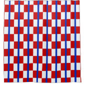 Patriotic Checker Stripe Shower Curtain シャワーカーテン (正面)
