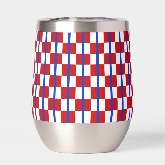 Patriotic Checker Stripe Stemless Wine Tumbler (背面)