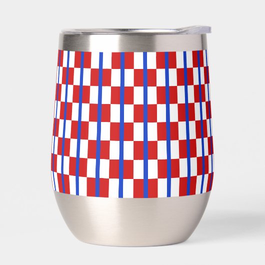 Patriotic Checker Stripe Stemless Wine Tumbler (左面)