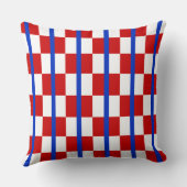 Patriotic Checker Stripe Throw Pillow クッション (裏面)