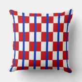 Patriotic Checker Stripe Throw Pillow クッション (正面)