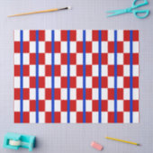 Patriotic Checker Stripe Tissue Paper 薄葉紙 (クラフト)