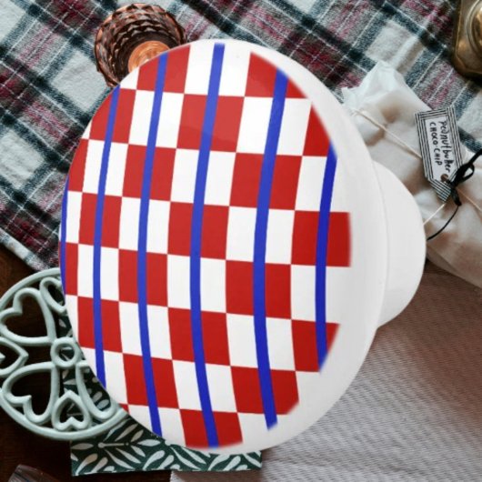 Patriotic Checkerboard Ceramic Knob セラミックノブ