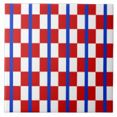 Patriotic Checkerboard Ceramic Tile タイル (正面)