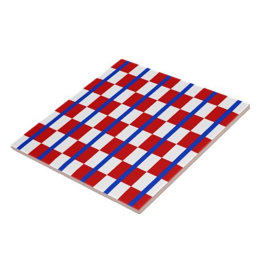 Patriotic Checkerboard Ceramic Tile タイル (側面)