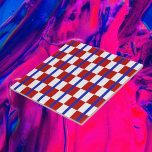 Patriotic Checkerboard Ceramic Tile タイル