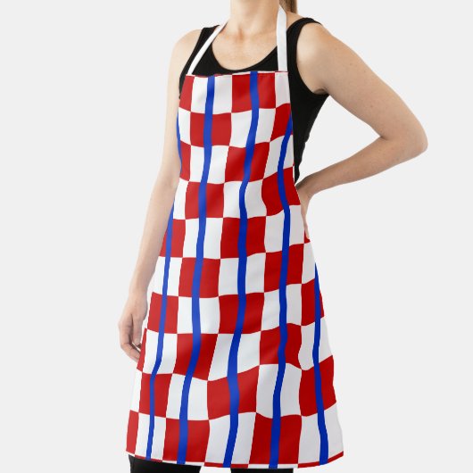 Patriotic Checkerboard Kitchen Apron エプロン (インサイチュ)